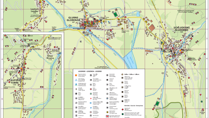 Stadtplan von Glurns, Stadtkarte und Straßenkarten von Glurns im